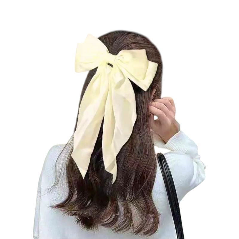 SilkSway by Yaari Collections – Pack of 6 Elegant Satin Bow Hair Clips for Women & Girls | Premium Fabric | Large Hair Accessories for All Occasions