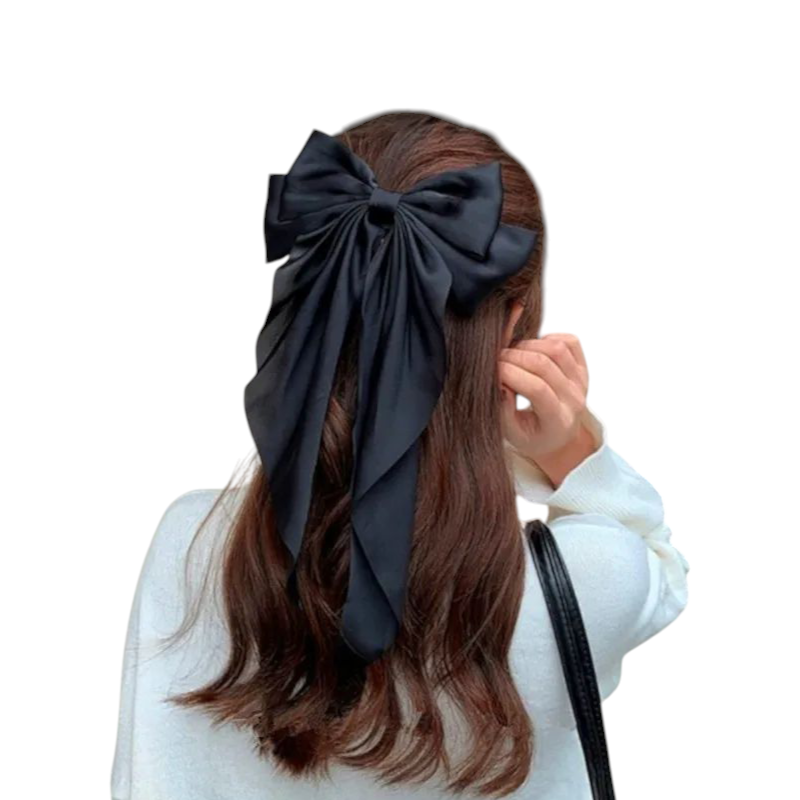 SilkSway by Yaari Collections – Pack of 6 Elegant Satin Bow Hair Clips for Women & Girls | Premium Fabric | Large Hair Accessories for All Occasions