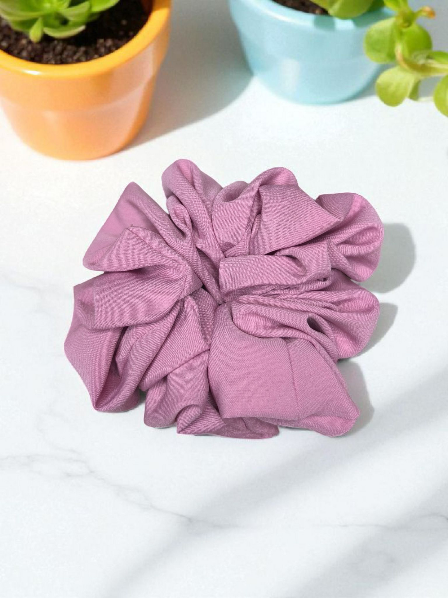 SilkSway by Yaari Collections Premium Satin Oversized Scrunchies Combo โ Black & Pink Soft, Stylish & Gentle on Hair โ Ideal for College Girls & Working Women