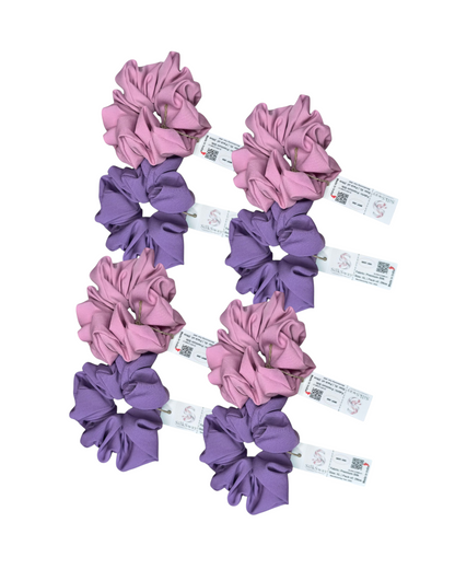 SilkSway by Yaari Collections Premium Satin Oversized Scrunchies Combo – Pink & Purple Soft, Stylish & Gentle on Hair – Ideal for College Girls & Working Women