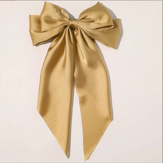 SilkSway by Yaari Collections – Pack of 6 Elegant Satin Bow Hair Clips for Women & Girls | Premium Fabric | Large Hair Accessories for All Occasions