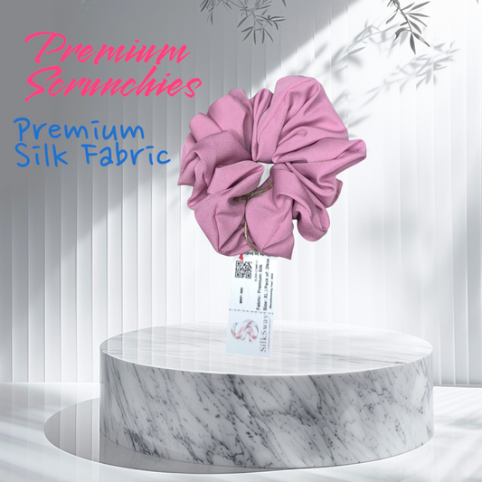 SilkSway Pink XL Scrunchies | Premium Silk Satin Scrunchies | XL