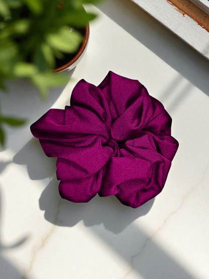 SilkSway Premium Satin Scrunchie – Rich Wine (XL)