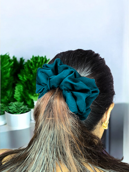 SilkSway Premium Satin Scrunchie – Teal (XL)